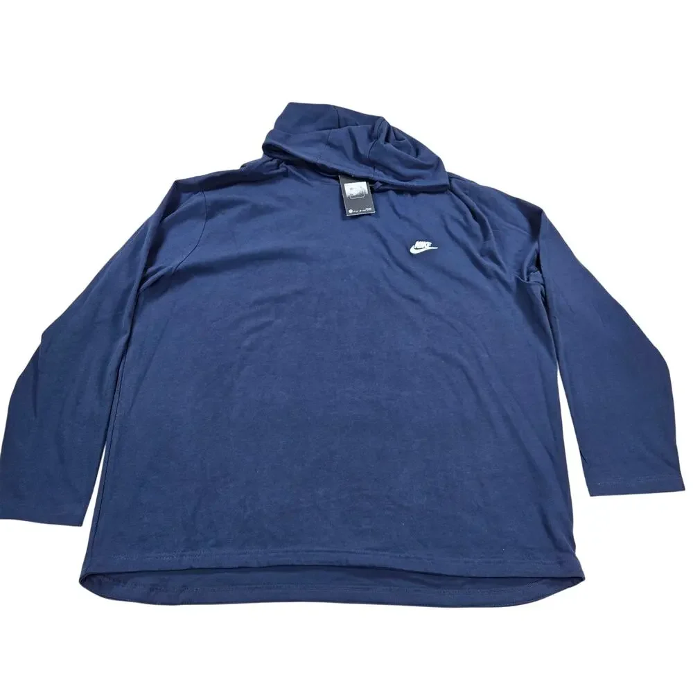 NWT Nike Sportswear Pullover Long Sleeve Hooded Shirt in Blue Men's Size 4XL